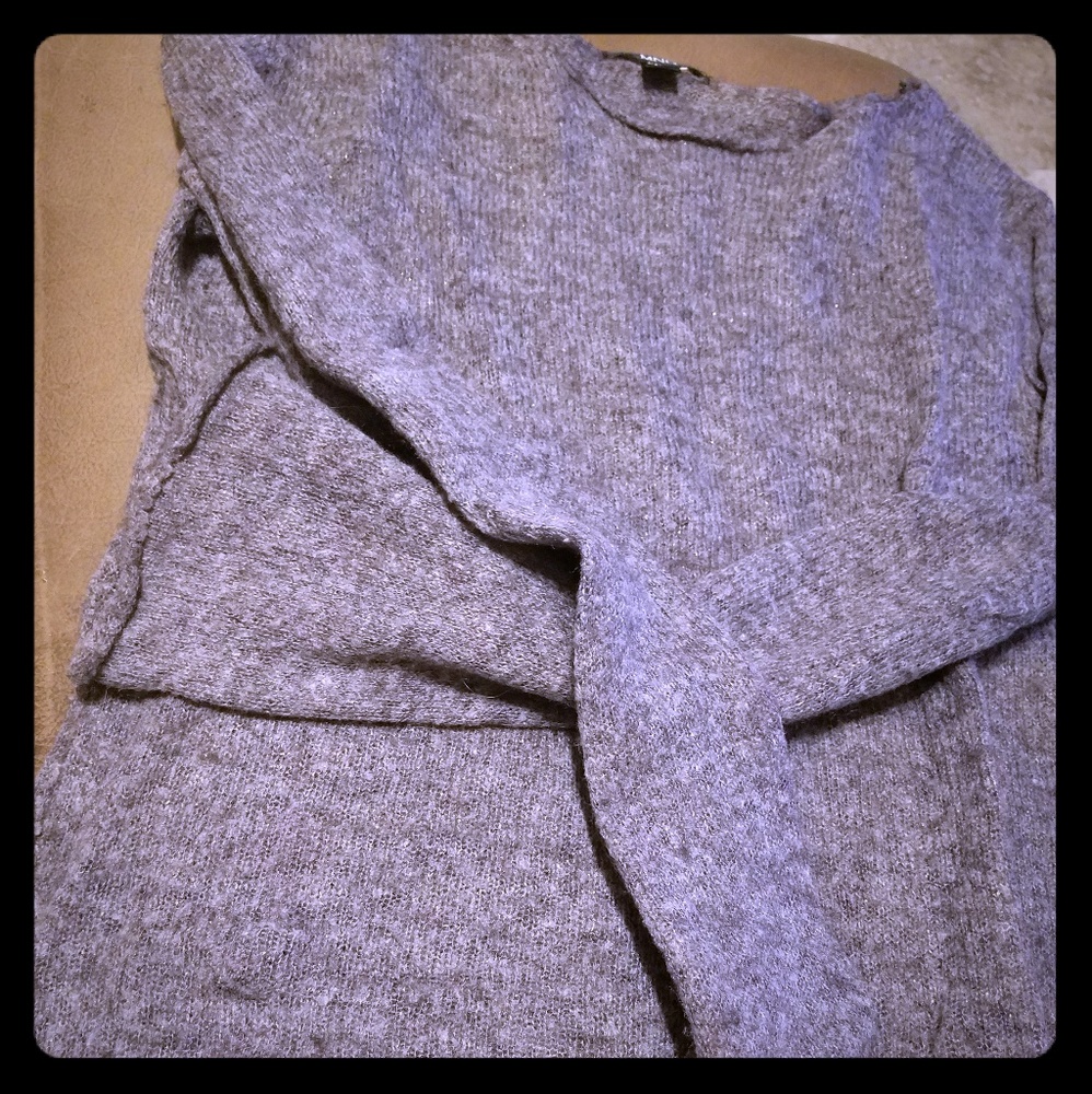 Mango Dark grey fuzzy sweater M